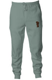 Embroidered Pastel Fleece Joggers